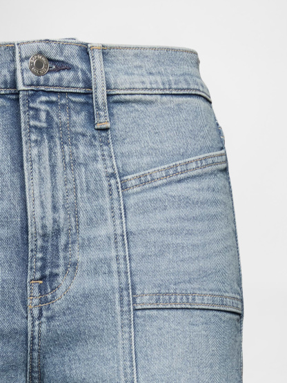 High Rise Stride Wide-Leg Ankle Jeans - Light wash