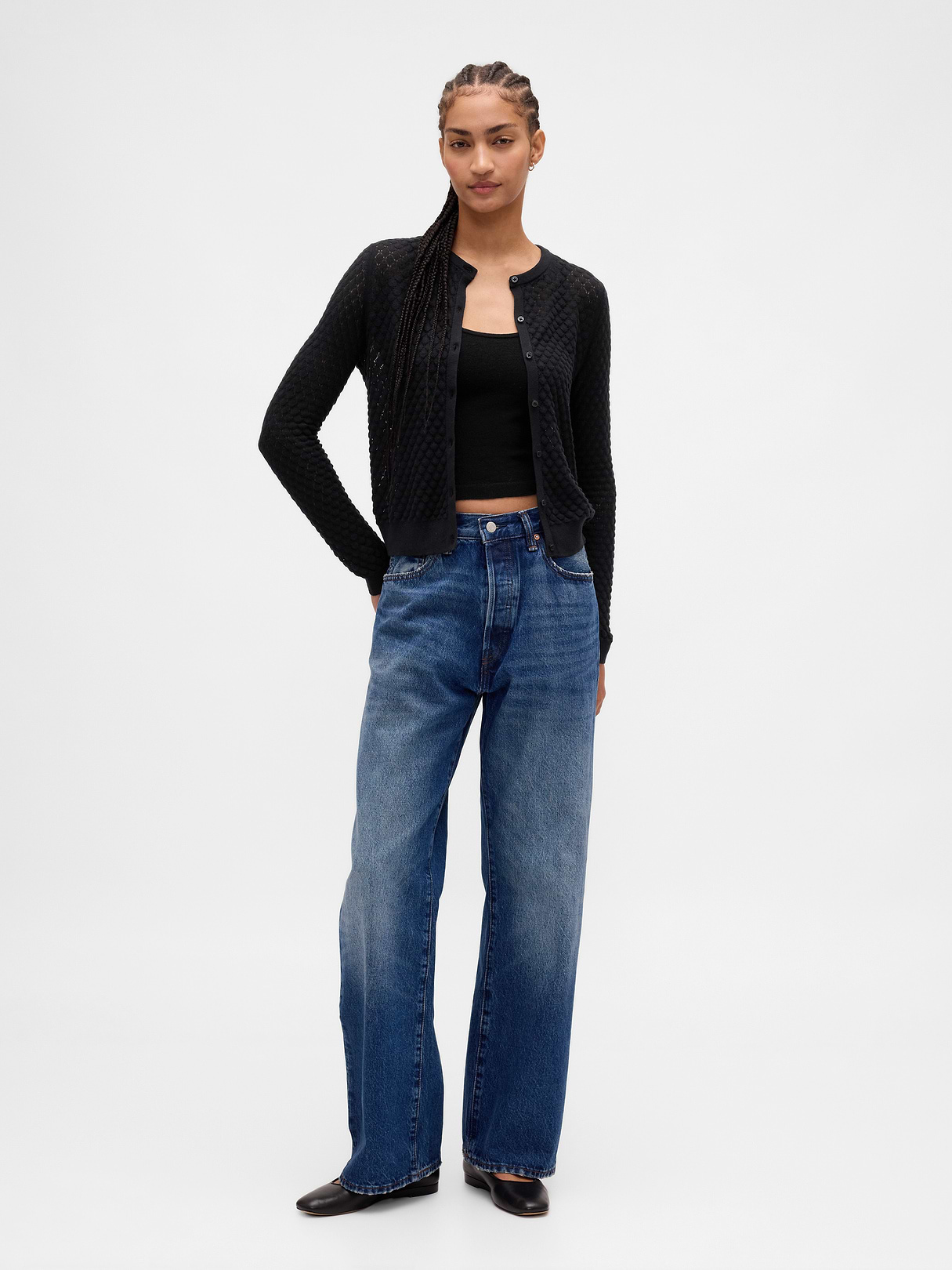 CashSoft Crop Cardigan - Black