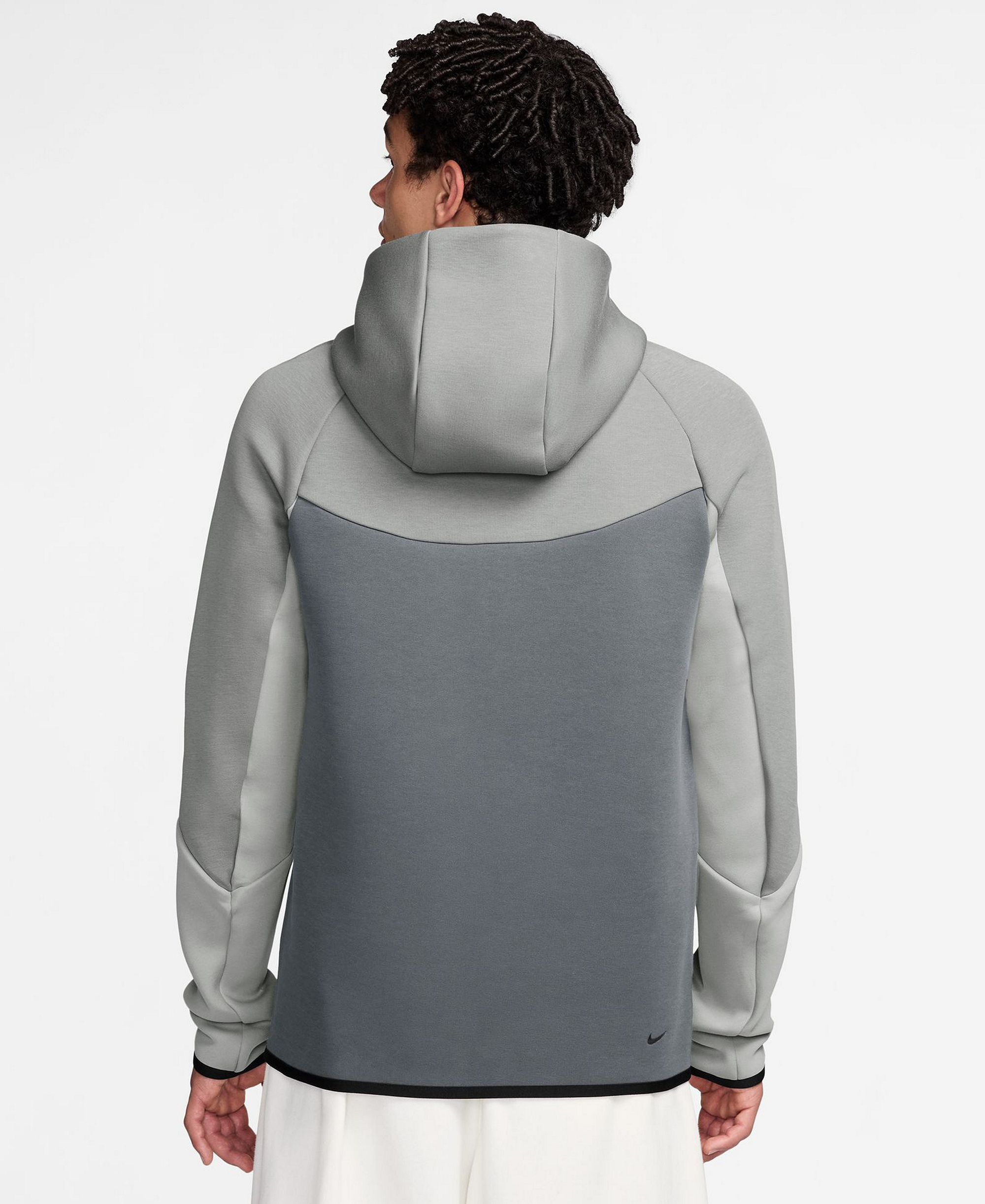 Nike Men's Tech Fleece Full-Zip Hoodie - Light Smoke Gray/Cool Gray/Volt