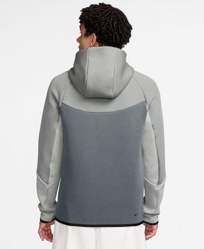 Nike Men's Tech Fleece Full-Zip Hoodie - Light Smoke Gray/Cool Gray/Volt