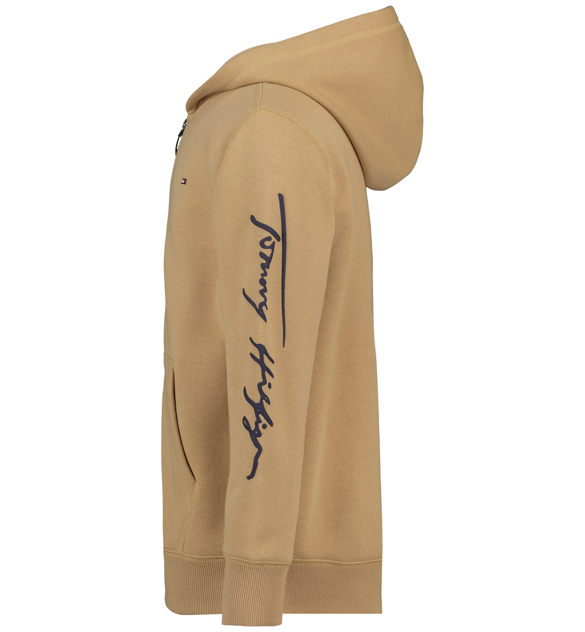Tommy Hilfiger Boys' 8-20 Signature Full Zip Kangaroo-Pocket Cotton-Polyester Blend Zip Hoodie - Incense