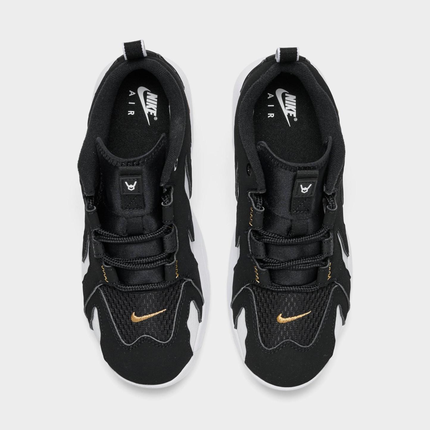 Little Kids' Nithtke Air DT Max ‘96 Low Casual Shoes - Black/Metallic Gold/White - Top view
