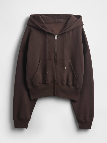 VintageSoft Wedge Zip Hoodie - Terra brown
