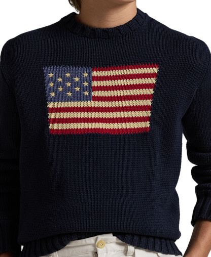 Polo Ralph Lauren Big Boys The Iconic Flag Sweater - Hunter navy