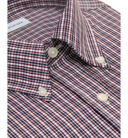 Tommy Hilfiger Men's Regular Fit Wrinkle Resistant Stretch Dress Shirt - Red