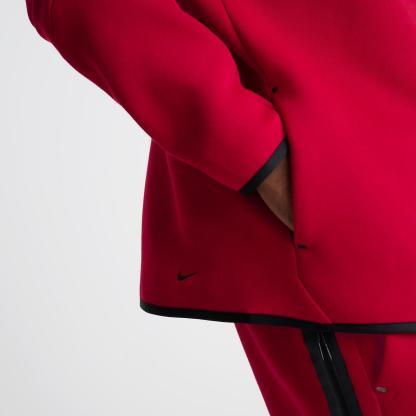 Men's Nike Tech Fleece Windrunner Full-Zip Hoodie - Gym Red/Black