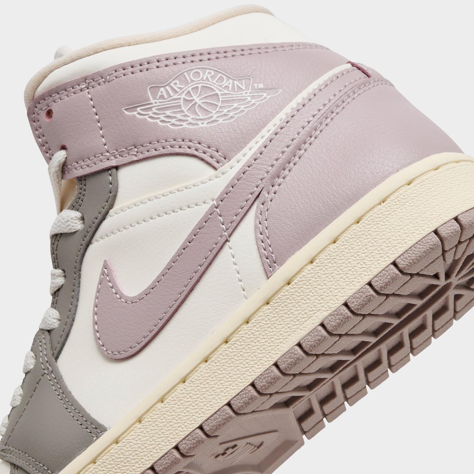 Women's Air Jordan Retro 1 Mid Casual Shoes - Sail/Enigma Stone/Coconut Milk/Particle Rose - view 3
