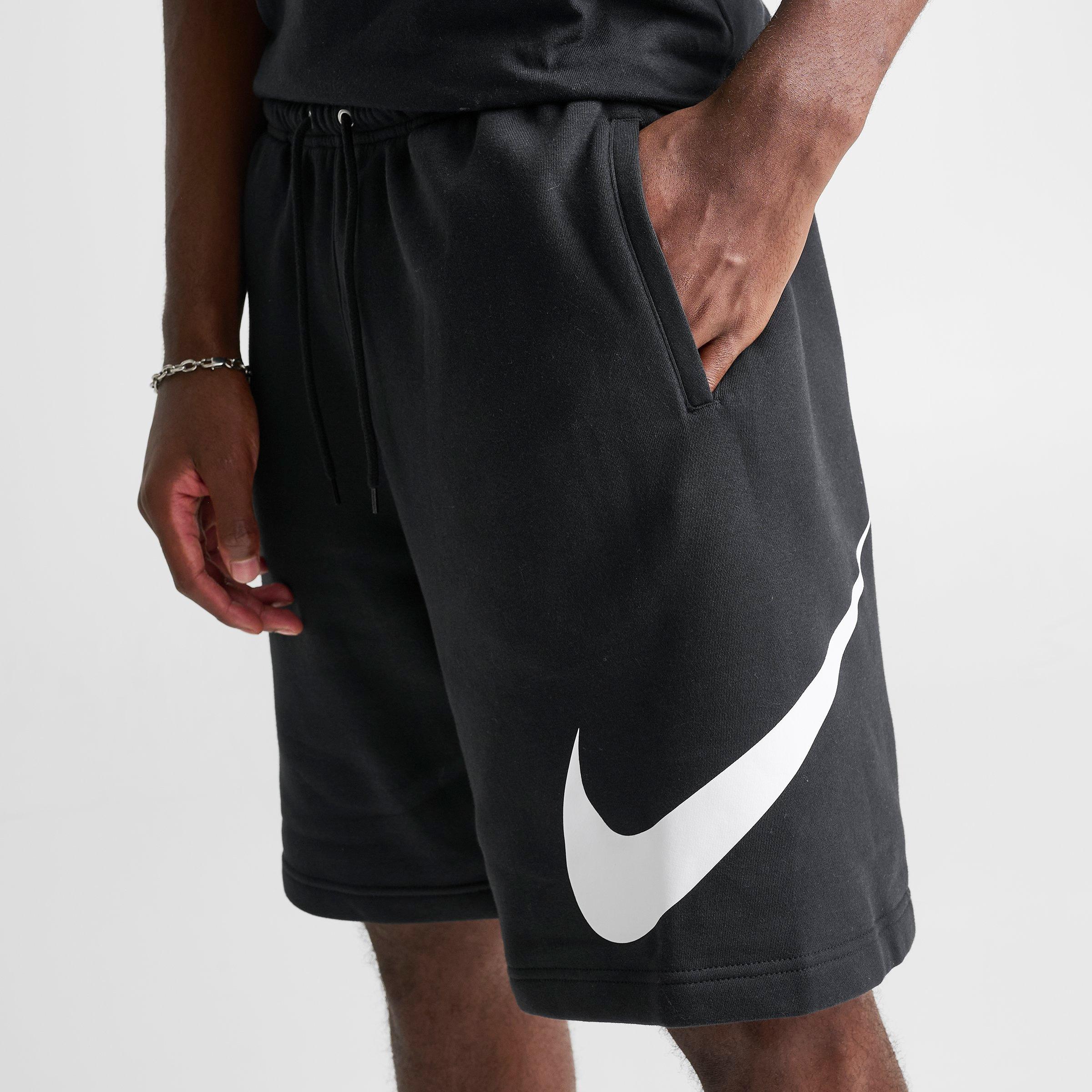 Men's Nithtke Club Fleece Swoosh Graphic Shorts - Black/Black/White