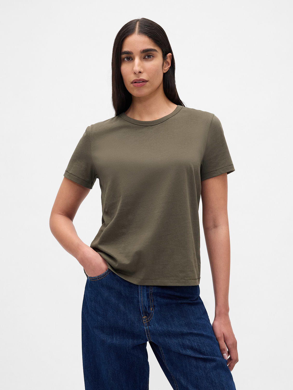 Organic Cotton VintageSoft T-Shirt - Black moss green