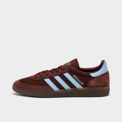 Men's adidas Originals Handball Spezial Casual Shoes - Part 1 - Fox Brown/Clear Sky/Gum - Left shoe facing left. Outside of the shoe.
