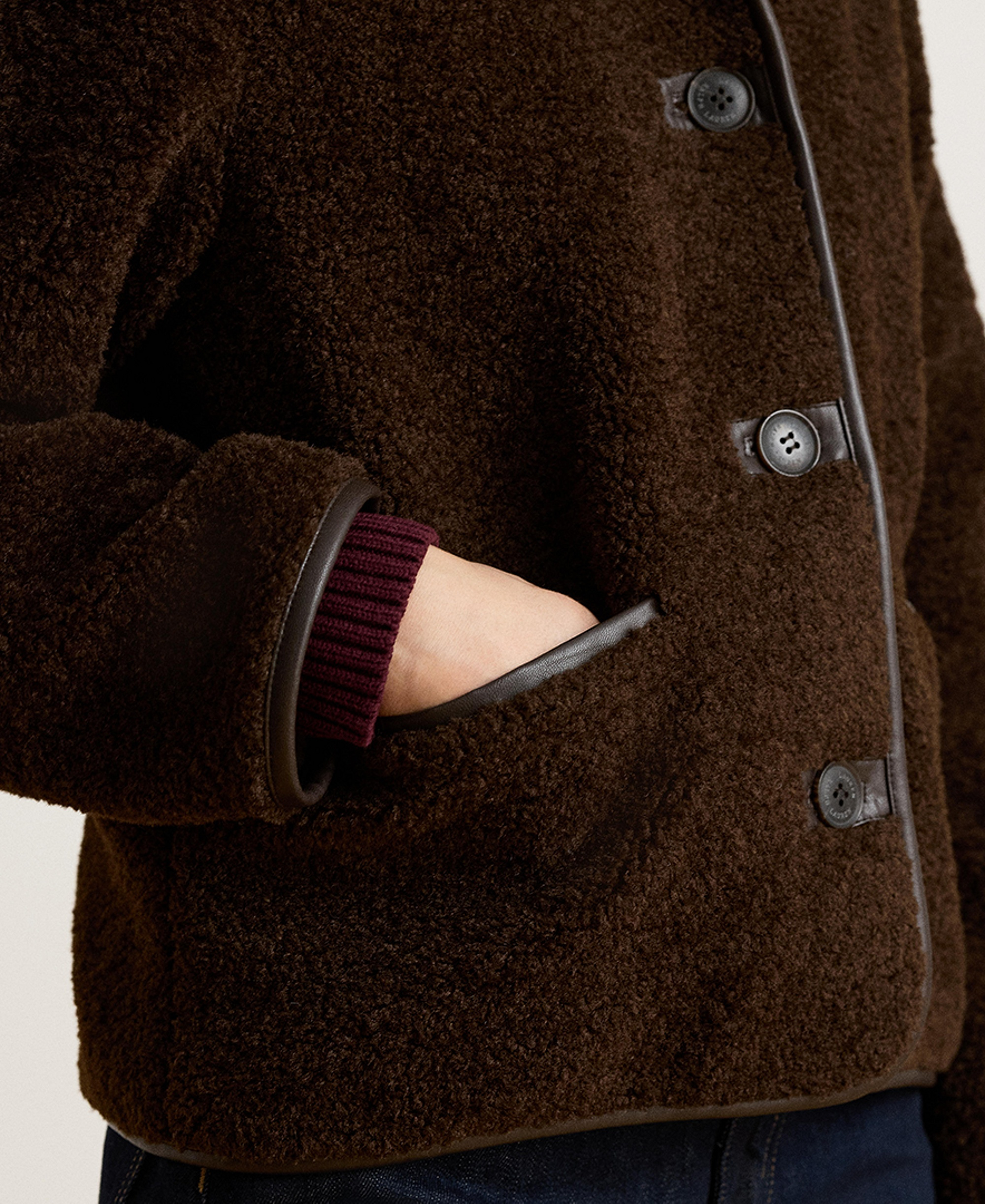 Lauren Ralph Lauren Women's Sherpa Jacket - Circuit Brown