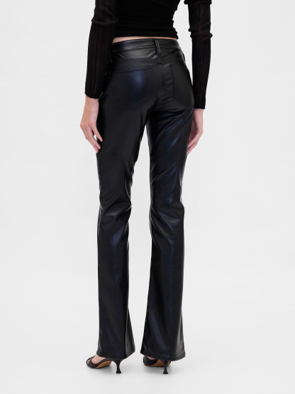 Low Rise Long & Lean Split-Hem Jeans - Black