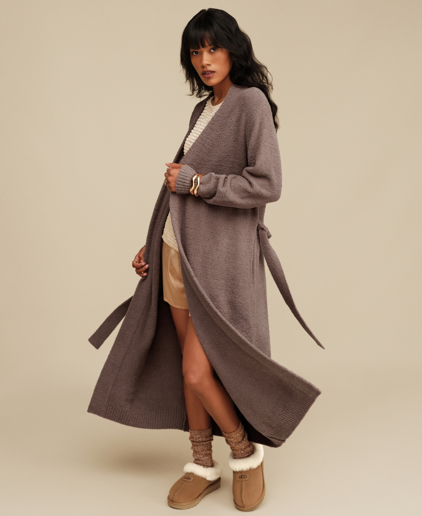 UGG Women's Lenny II Knit Robe - Brown