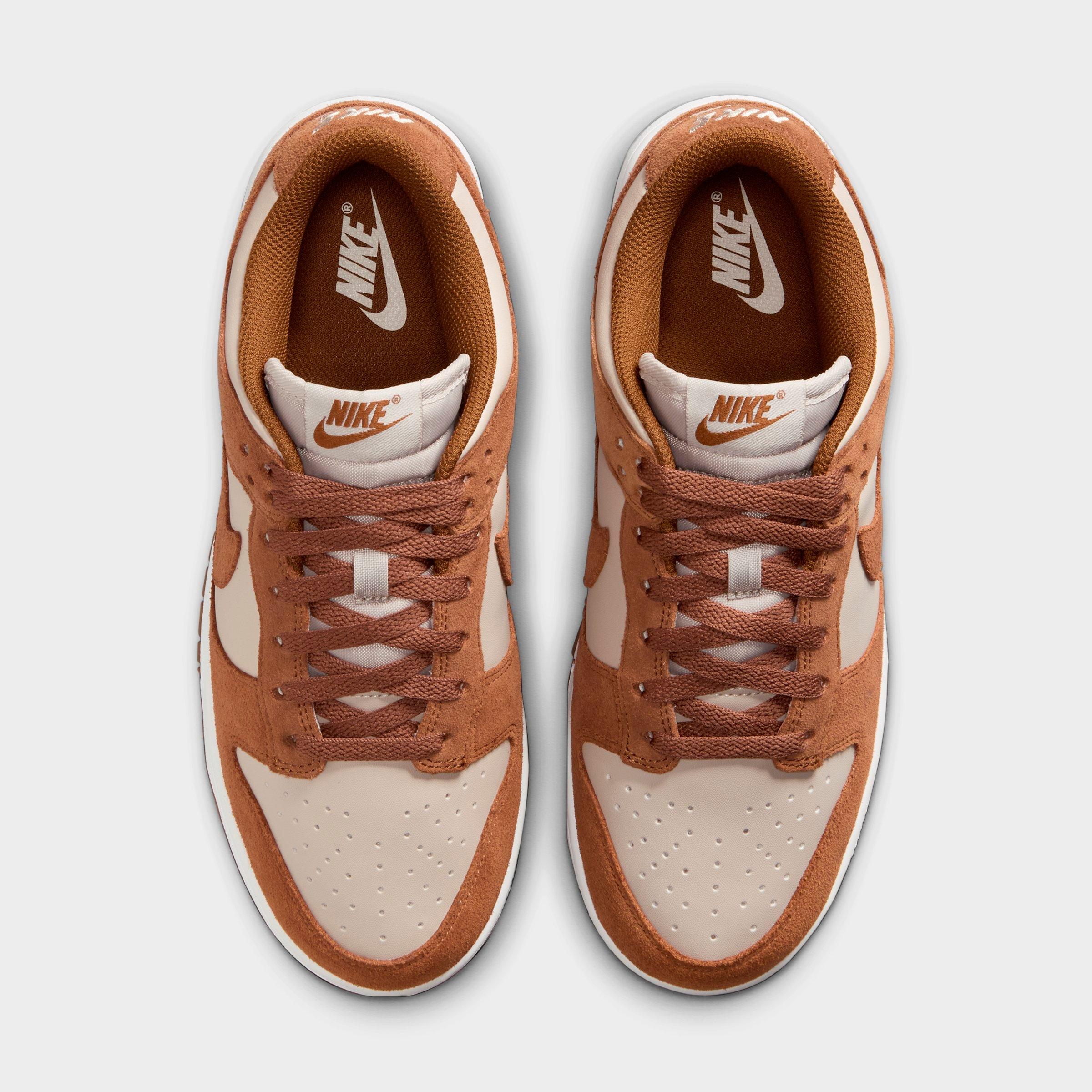 Women's Nithtke Dunk Low Mini Swoosh Casual Shoes - Light British Tan/Cream II/White/Light British Tan - Top view