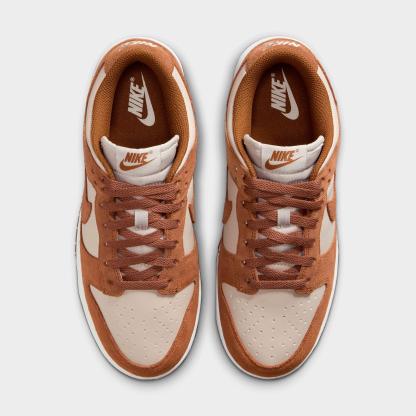 Women's Nithtke Dunk Low Mini Swoosh Casual Shoes - Light British Tan/Cream II/White/Light British Tan - Top view