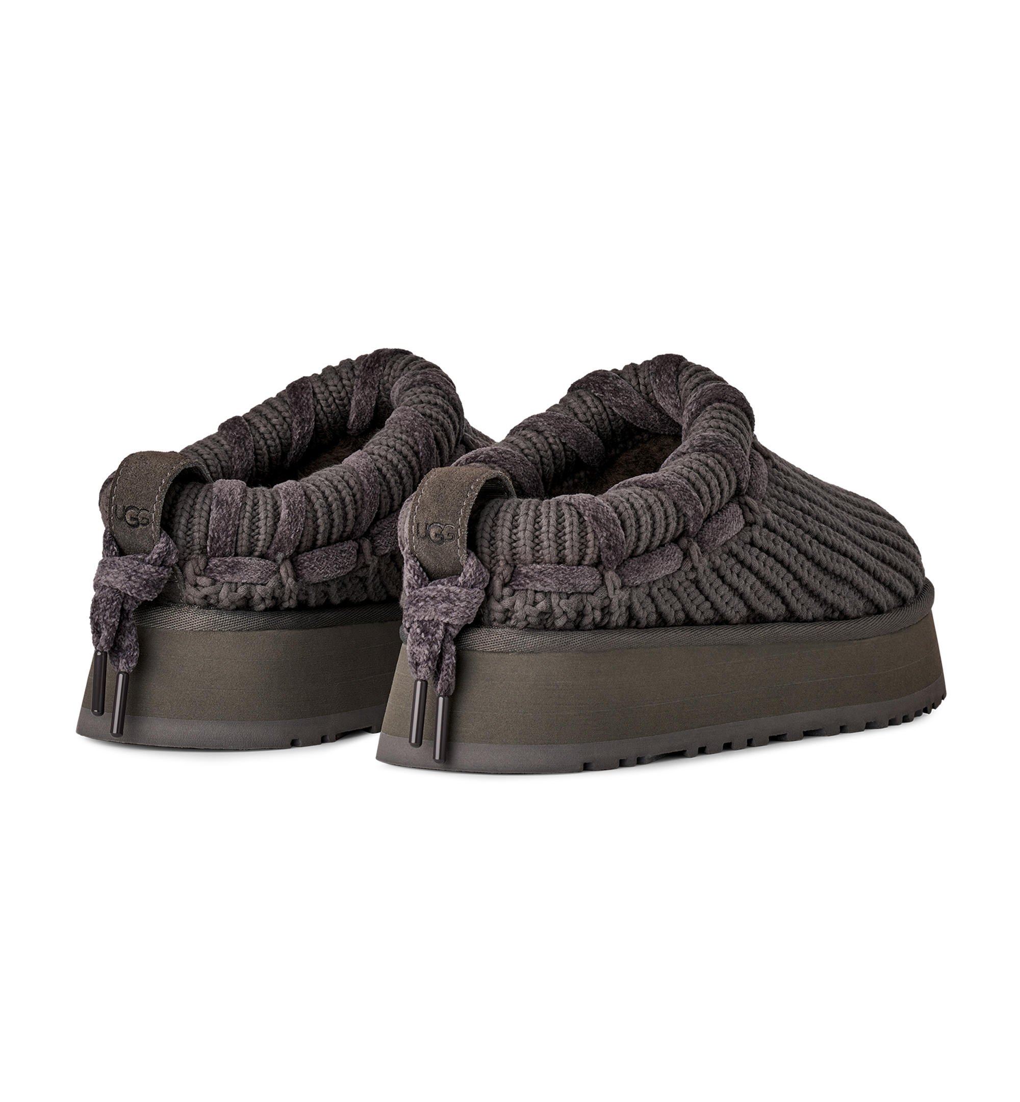 UGG® Women's Tazz Whipstitch Knit Slip-On Slippers - Charcoal