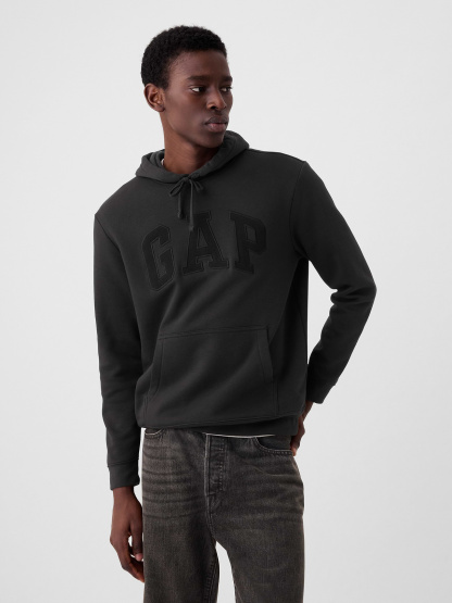 Adult VintageSoft Arch Logo Hoodie - Washed black