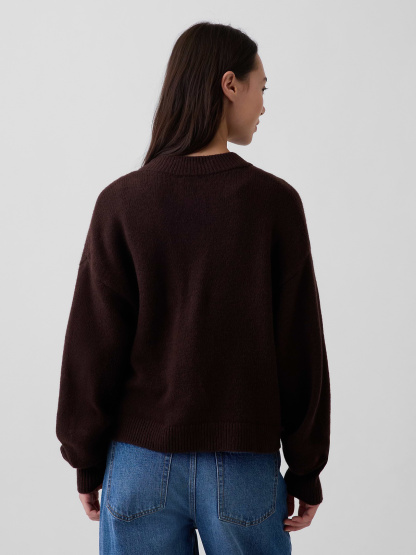 CashSoft Oversized Chunky Cardigan - Terra brown heather