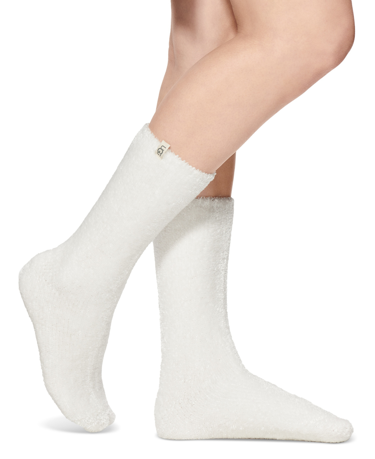 UGG Women's Leda Cozy Knit Crew Socks - White