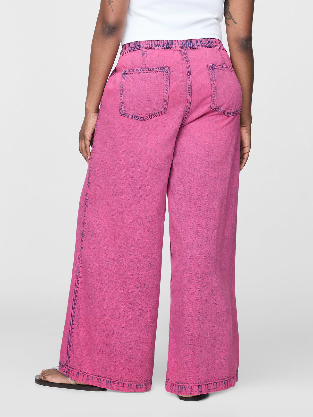 Mid Rise UltraSoft Easy Baggy Jeans - Pink rinse