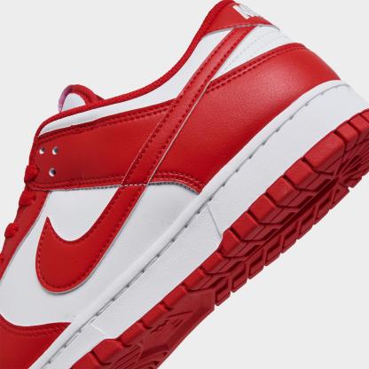 Men's Nike Dunk Low Retro Casual Shoes - White/University Red/White