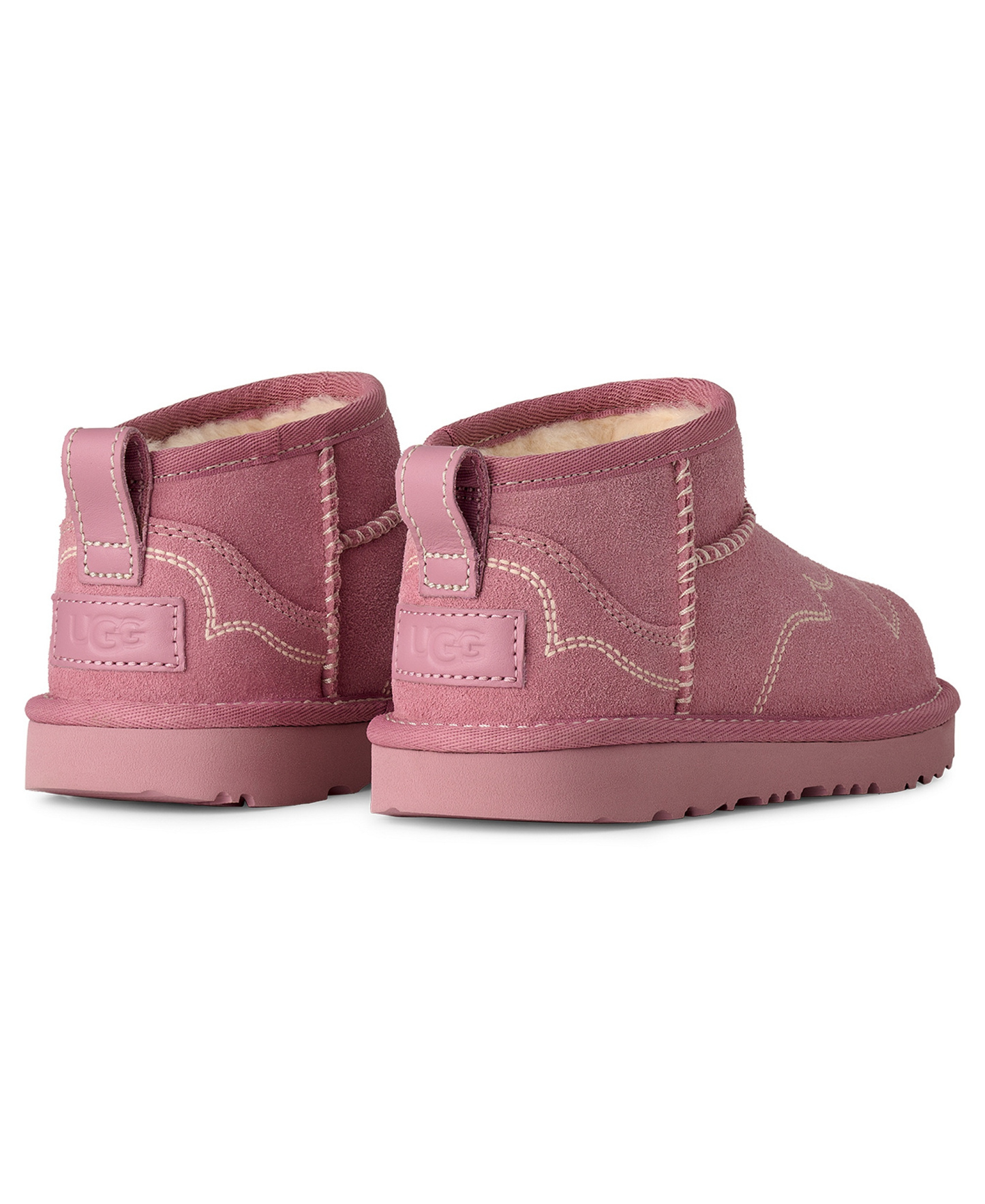 UGG® Kids Classic Ultra Mini Western Round Toe Booties - Dusty Orchid