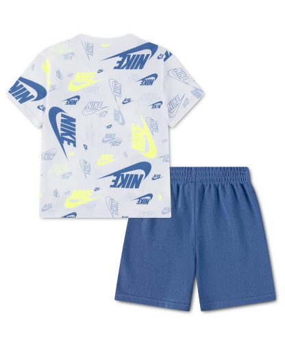 Nike Boys' and Girls' 4-7 Printed T-Shirt and Lightweight French Terry Shorts, 2-Piece Set - Star Blue