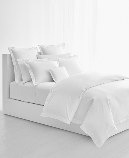Lauren Ralph Lauren Spencer Sateen Border Duvet Cover, Full/Queen - White & White