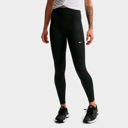 Women's Nike One Seamless Front High-Waisted Full-Length Leggings - Black/White