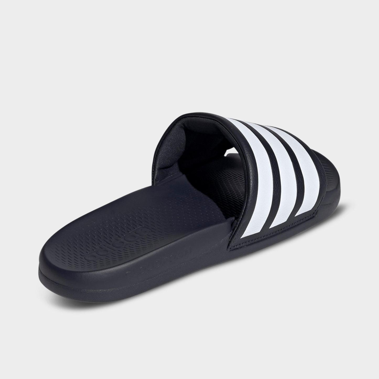 Women's adidas Adilette Comfort 2.0 Slide Sandals - Legend Ink/Cloud White/Legend Ink - Back view