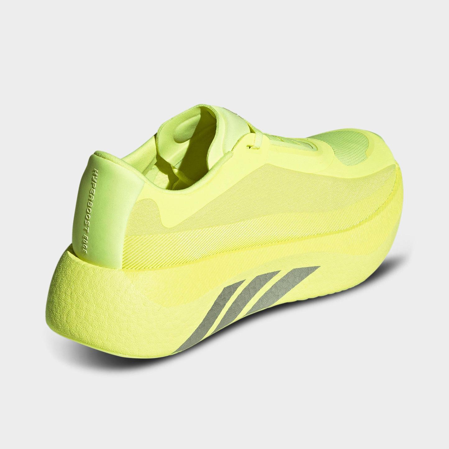 Women's adidas Hyperboost Edge Running Shoes - Part 2 - Hi-Res Yellow/Matte Silver/Light Solid Grey - Back view
