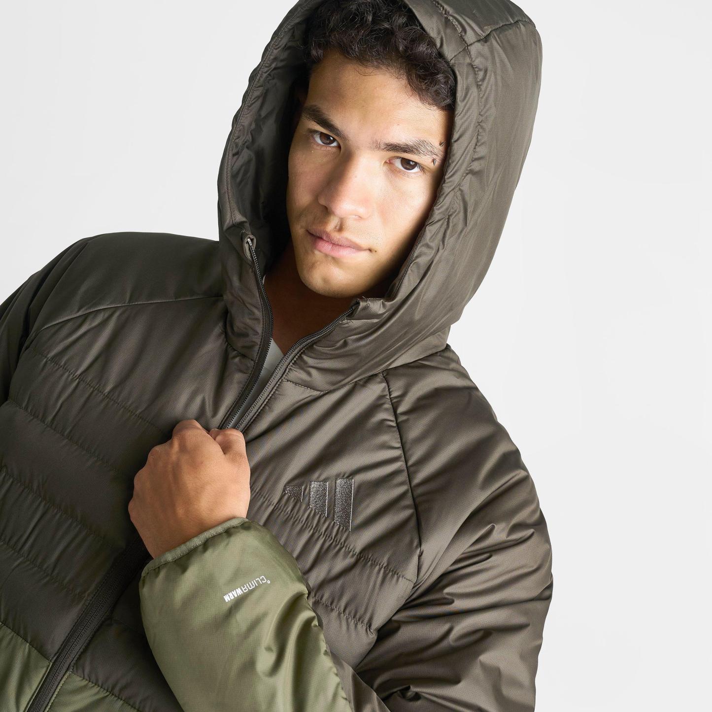 Men's adidas TERREX Multi CLIMAWARM Insulated Hooded Jacket - Shadow Olive/Olive Strata