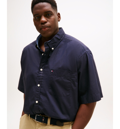 Tommy Hilfiger Men's  Big & Tall Maxwell Short-Sleeve Button-Down Shirt - Desert Sky