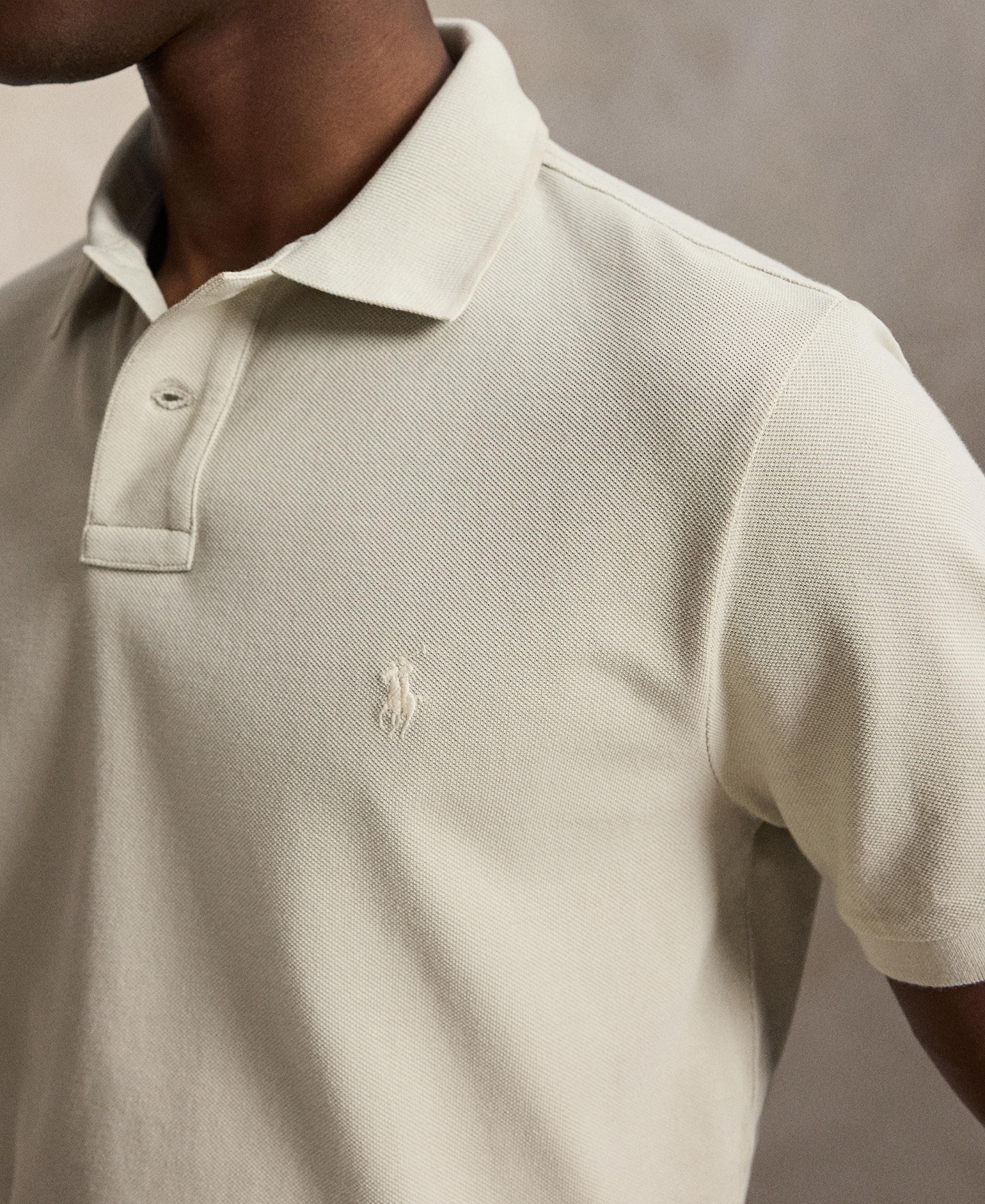 Polo Ralph Lauren Men's Custom Slim-Fit Mesh Polo Shirt - Classic Stone/C8125