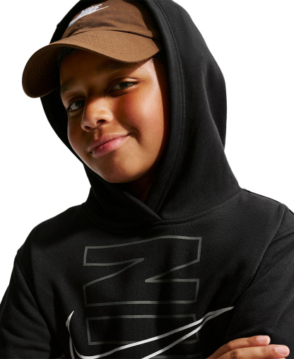 Nike Boys' 8-20 Sportswear Club Fleece Long-Sleeve Hoodie - Black