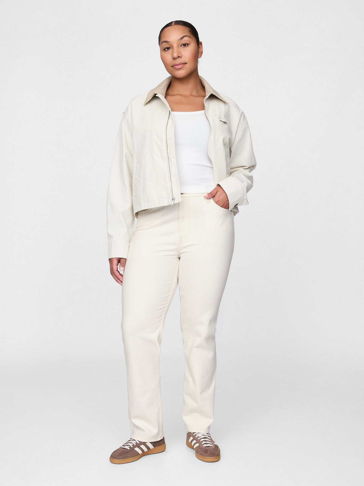 High Rise '90s Slim Straight Jeans - New off white