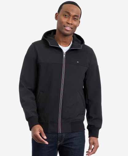 Tommy Hilfiger Men's Hooded Softshell Jacket - Black