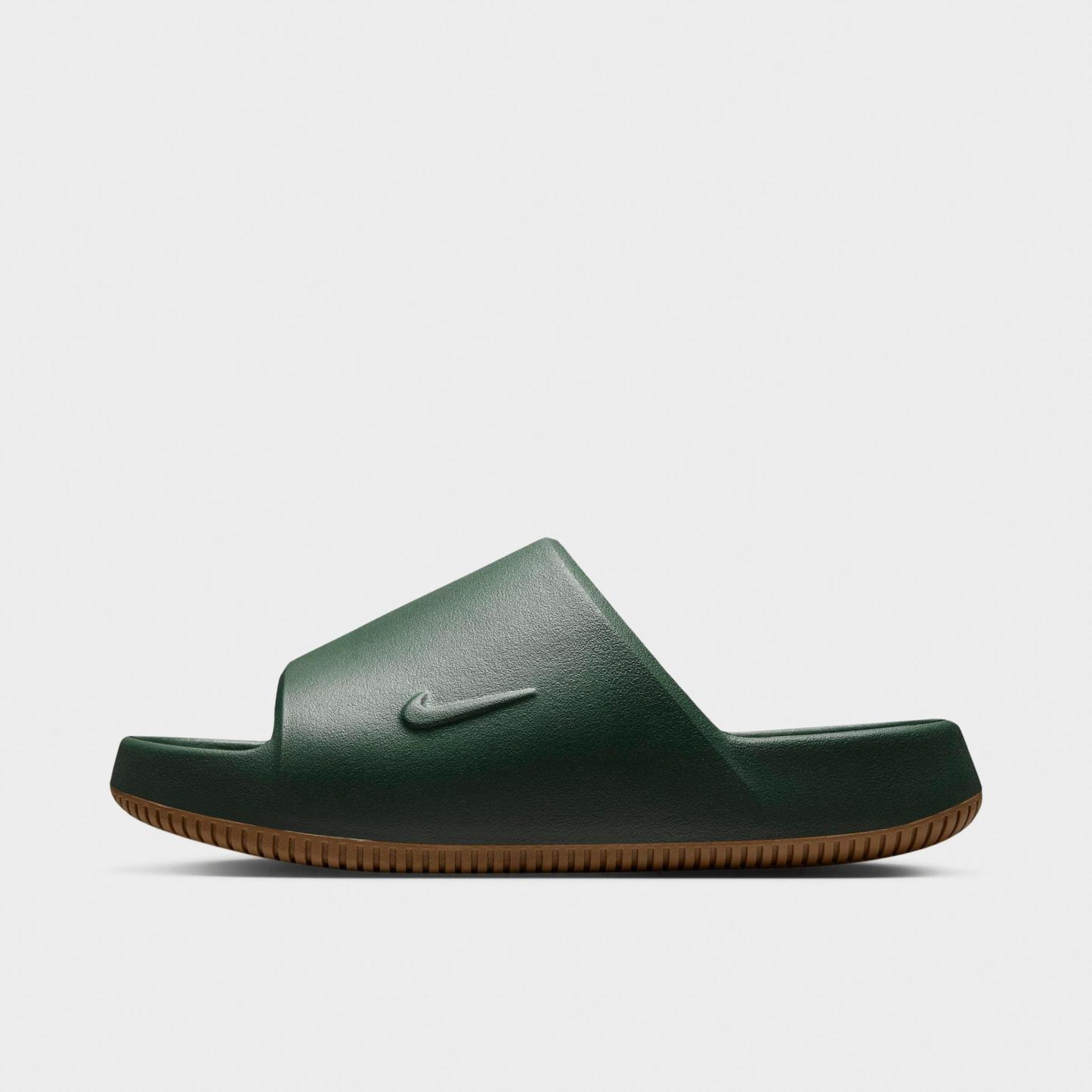 Men's Nithtke Calm 2.0 Slide Sandals - Fir/Gum Medium Brown - Left shoe facing left. Outside of the shoe.