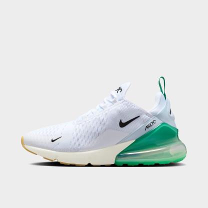 Women's Nithtke Air Max 270 Casual Shoes - Part 1 - White/Black/Summit White/Stadium Green - Left shoe facing left. Outside of the shoe.