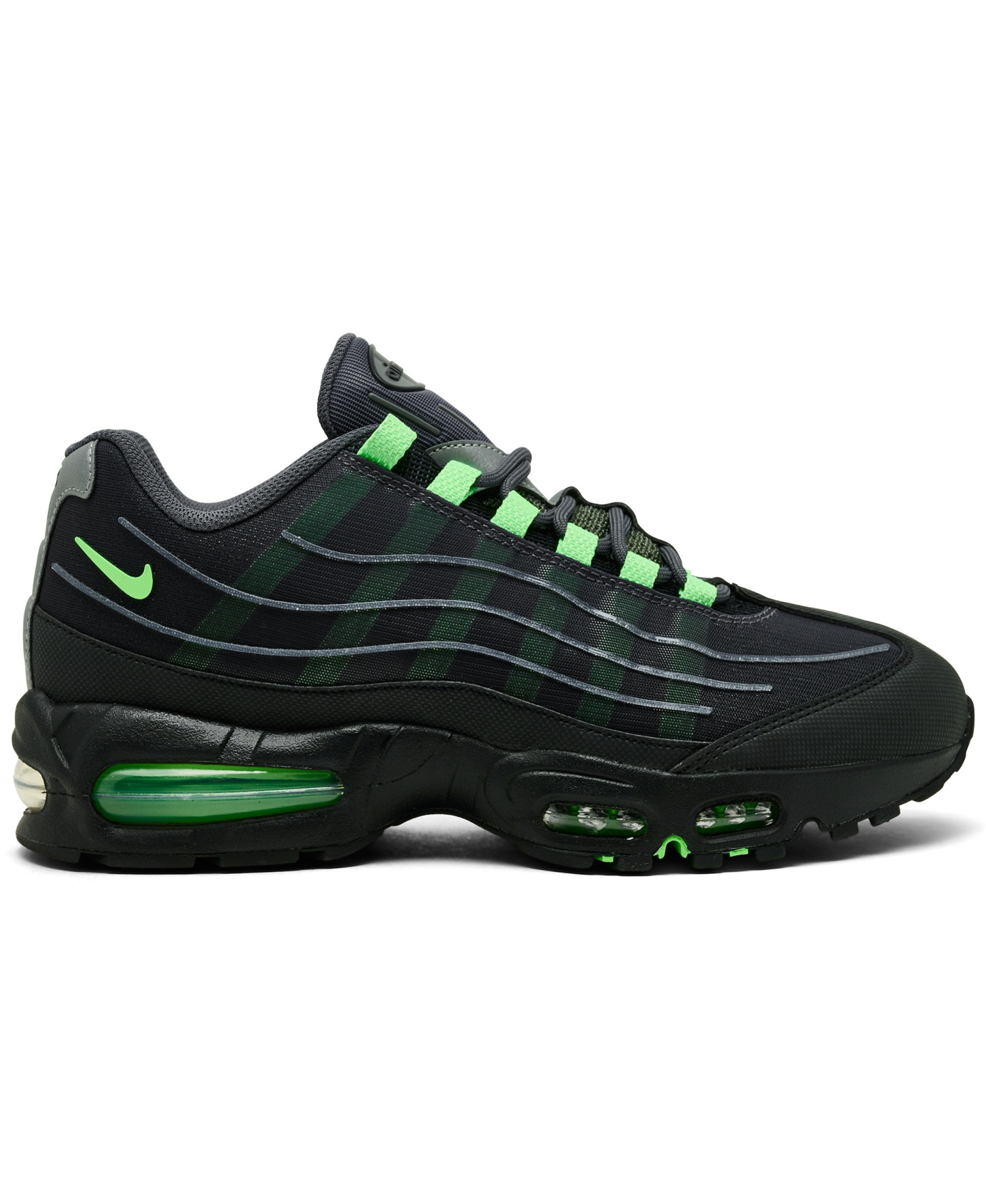 Nike Men's Air Max 95 Big Bubble Tech Casual Sneakers from Finish Line - Wolf Gray, Silver, Steam