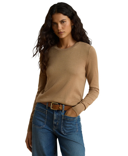 Lauren Ralph Lauren Women's Long-Sleeve Crewneck Sweater - Lauren Camel