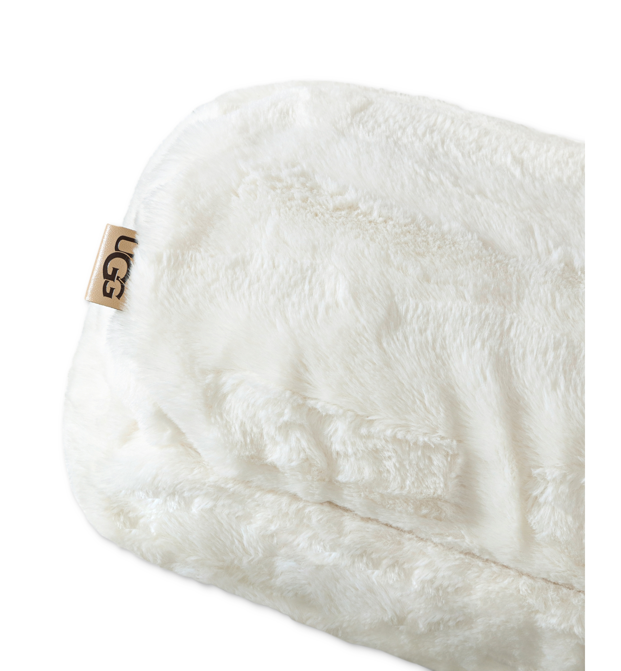 UGG® Valor Carved Faux-Fur Bolster Decorative Pillow, 8" x 26" - Snow