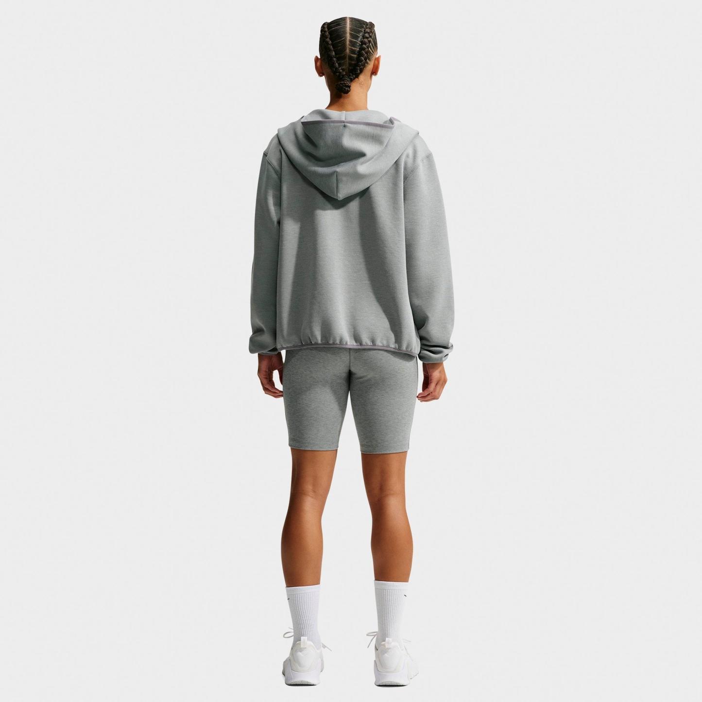 Women's Nithtke Studio Fleece Sport Dri-FIT Full-Zip Hoodie - Smoke Grey/Heather/White