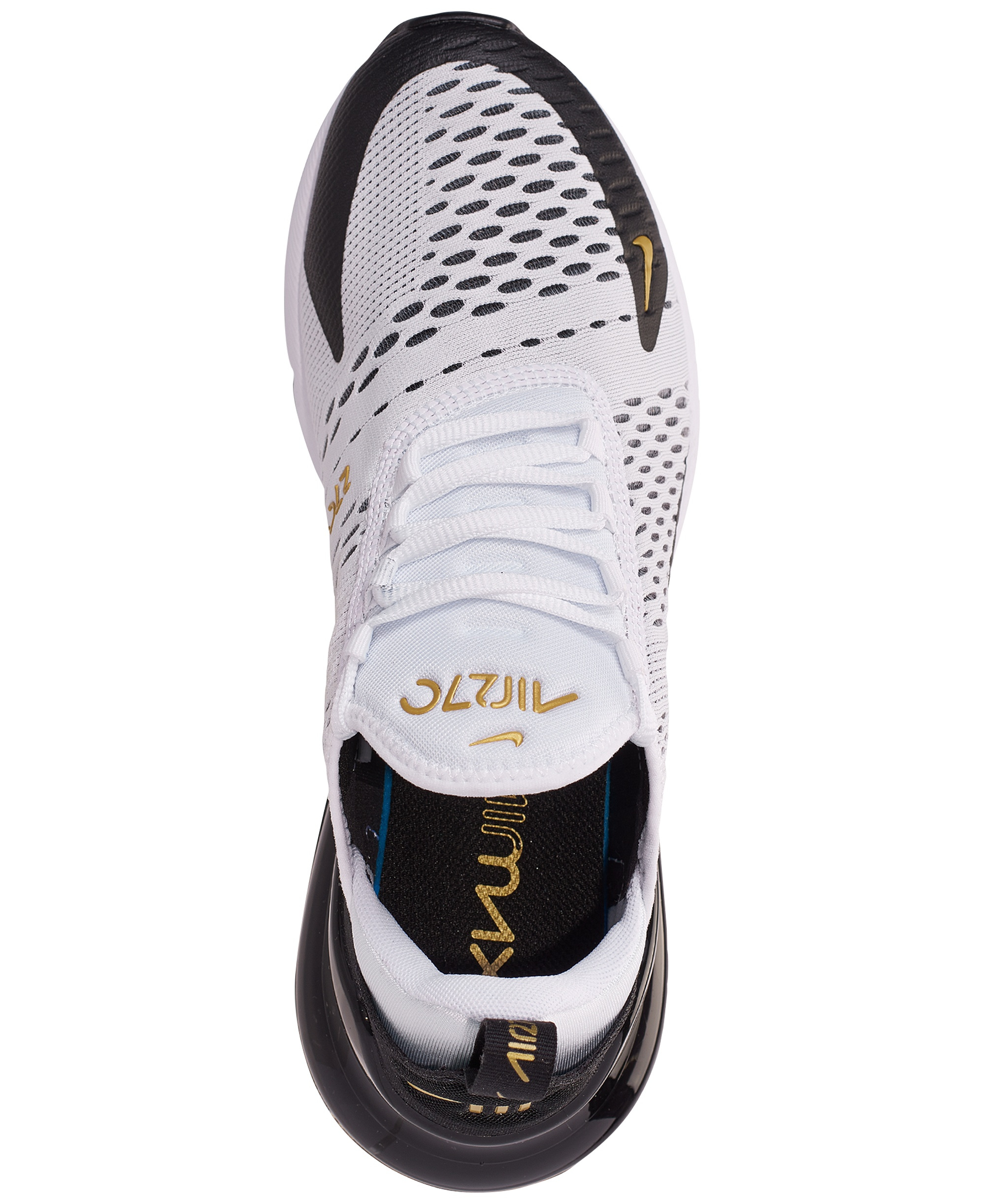 Nike Men's Air Max 270 Casual Sneakers from Finish Line - White, Metallic Gold, Black
