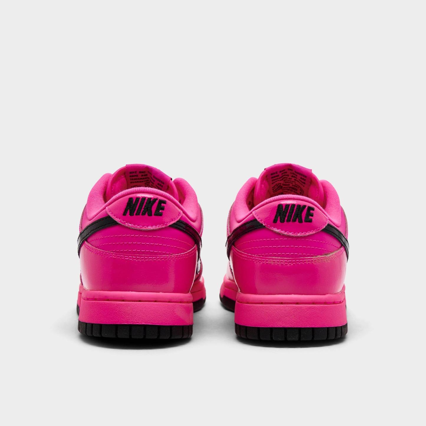 Women's Nithtke Dunk Low SE Casual Shoes - Pink Blast/Black/Pink Blast - Back view