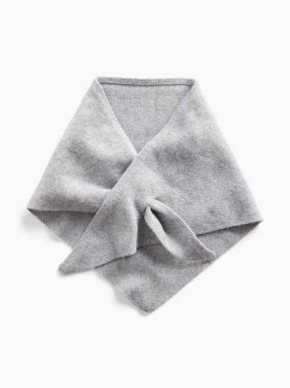 Knit Triangle Scarf - Grey