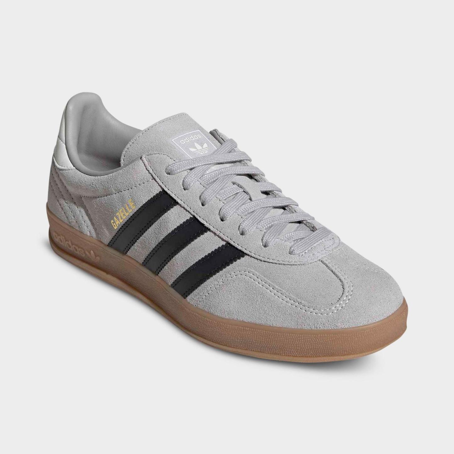 Men's adidas Originals Gazelle Indoor Casual Shoes - Grey/Black/Gum - view 2