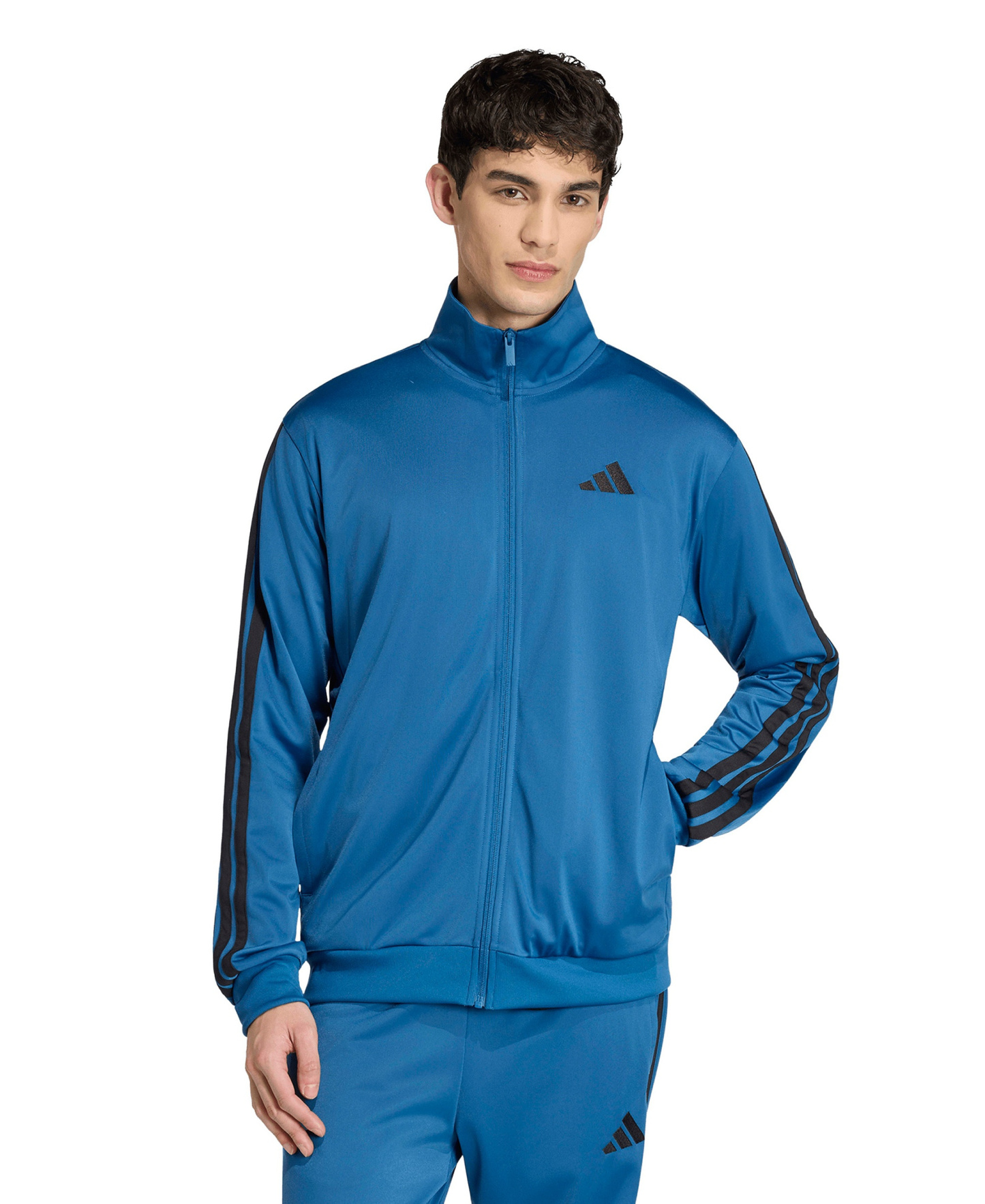 adidas Men's 3-Stripes Tricot Track Jacket - Dusky Petrol