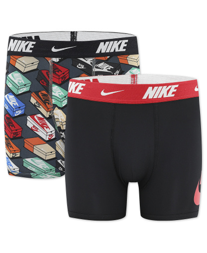 Nike Boys' 8-20 Printed Boxer Briefs, 2-Pack - Black/Multi