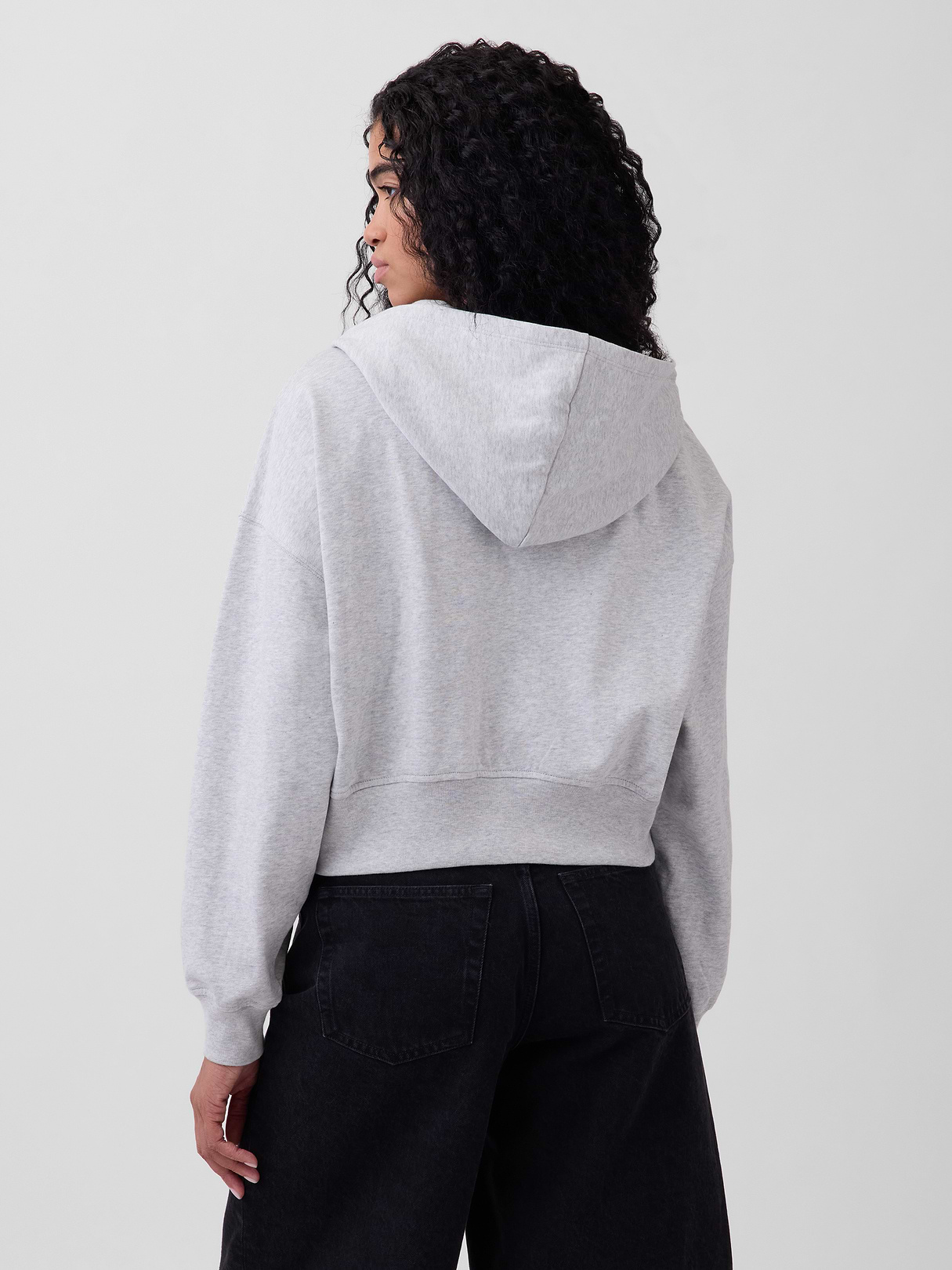 VintageSoft Terry Oversized Wedge Zip Hoodie - Heather grey